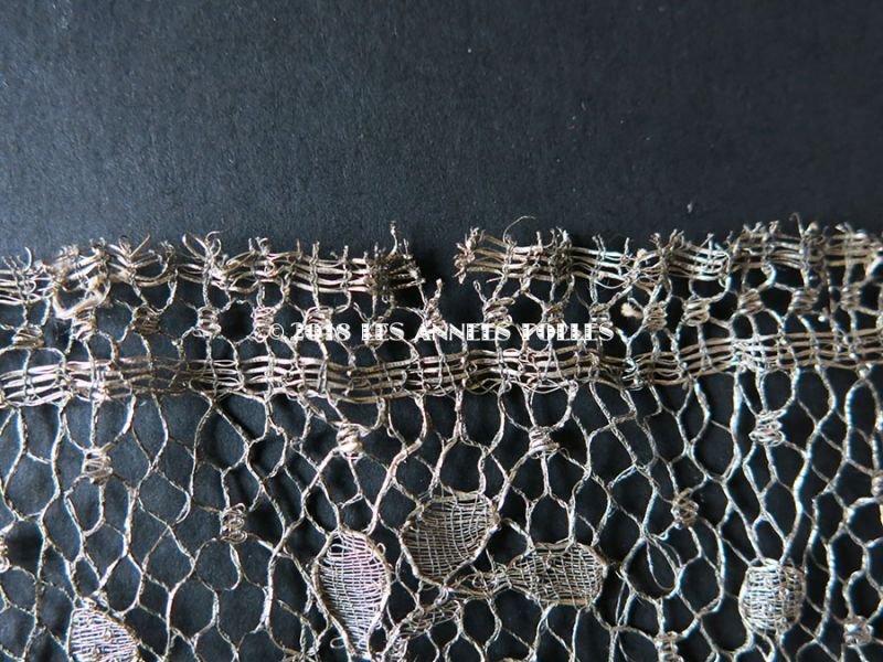 画像6: 1930年代 アンティーク 幅広 メタルレース  アールデコ シルバー 0.8m