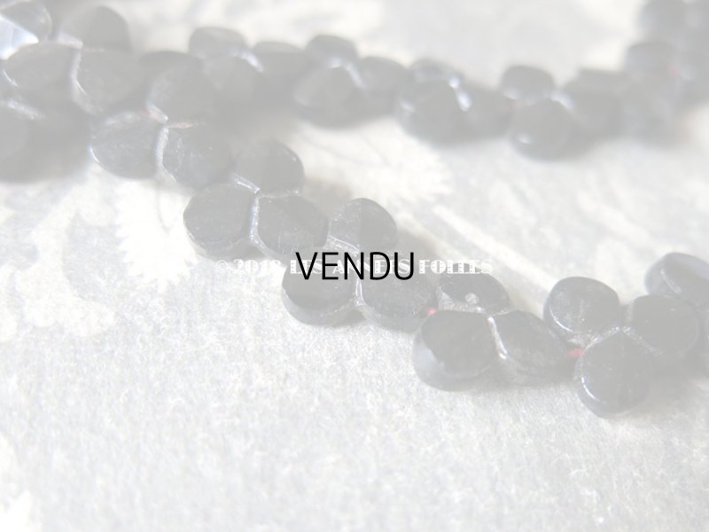 画像4: 1900年代 アンティーク フレンチジェット クローバー型 ビーズ オーバル 25ピース 