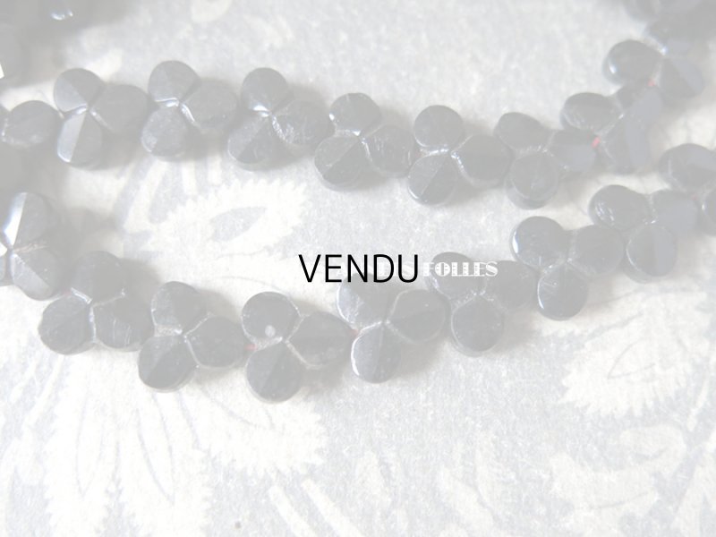 画像3: 1900年代 アンティーク フレンチジェット クローバー型 ビーズ オーバル 25ピース 