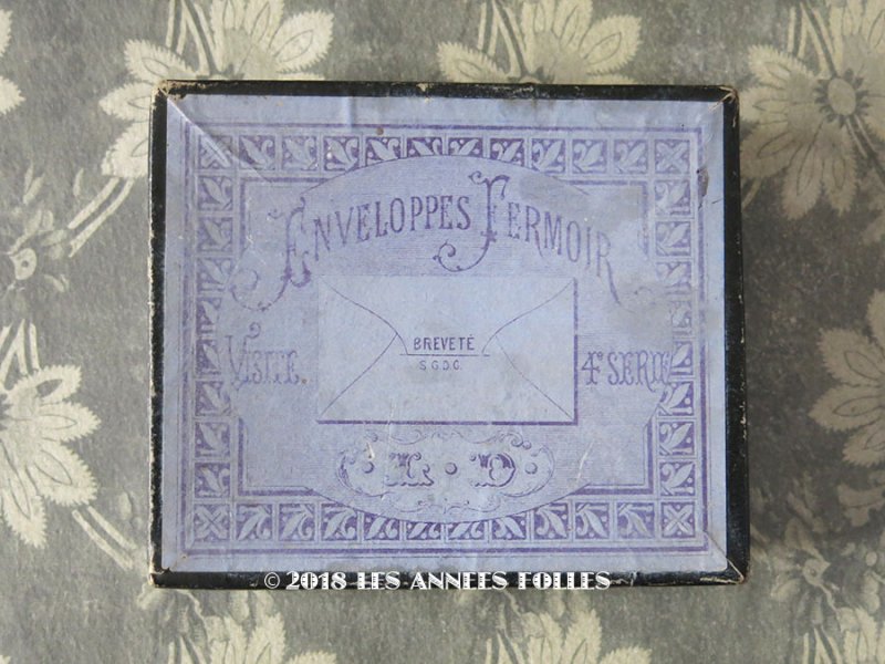 画像1: 19世紀 アンティーク 封筒の紙箱 ENVELOPPES FERMOIR 