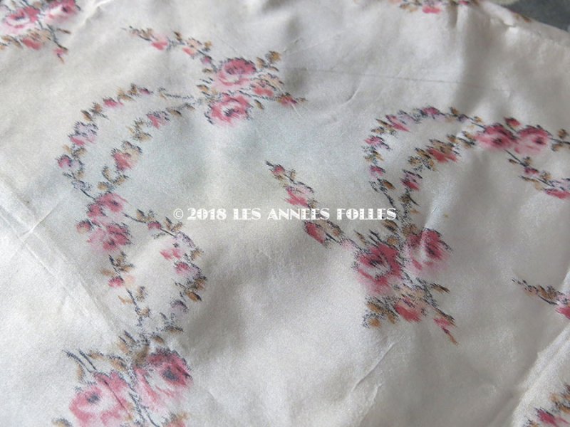 画像2: アンティーク シルク製 ファブリック 薔薇のガーランド ぼかし織り