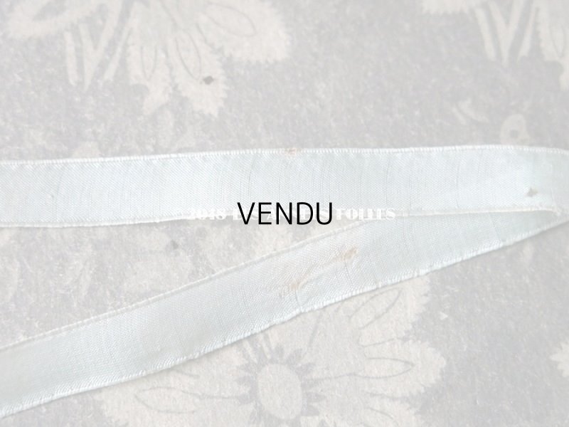 画像4: 1900年代 アンティーク シルク製 オーガンジーのリボン ミントグリーン 1.2cm幅  5.8m