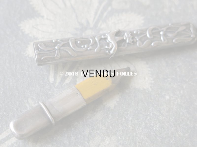 画像3: 1900年代 アンティーク シルバー製 エルミン紋章 ヤドリギのペンシルケース CHATELAINE