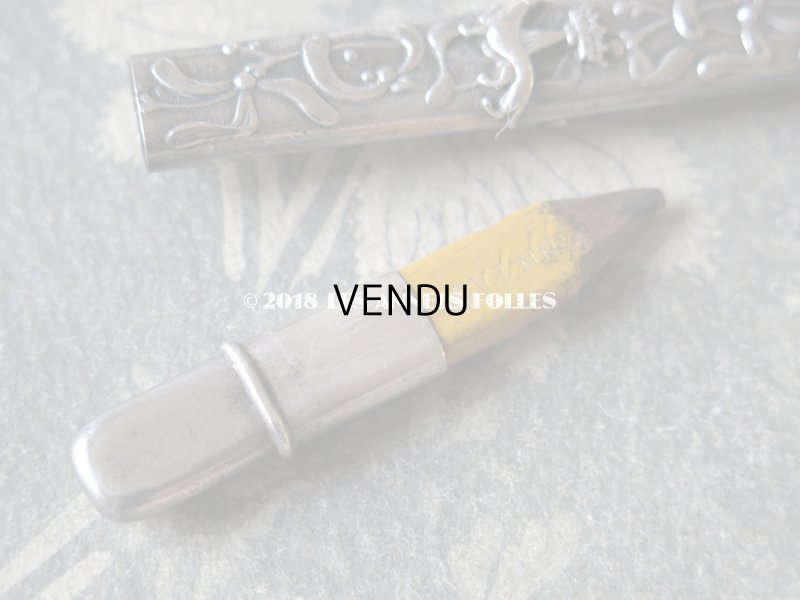 画像4: 1900年代 アンティーク シルバー製 エルミン紋章 ヤドリギのペンシルケース CHATELAINE