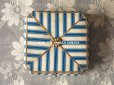 画像3: 19世紀 アンティーク ナポレオン3世時代 お菓子箱 ブルーのストライプ 脚付き 木箱 ドラジェ & チョコレート 