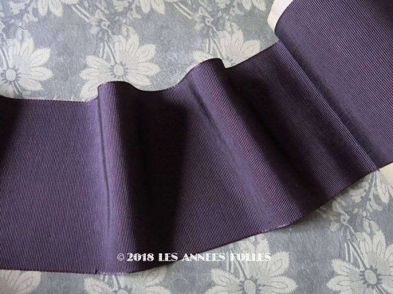 画像1: 1900年代 アンティーク シルク製 グログランリボン 深紫 5.4m PON 4178 N 80 COL.295