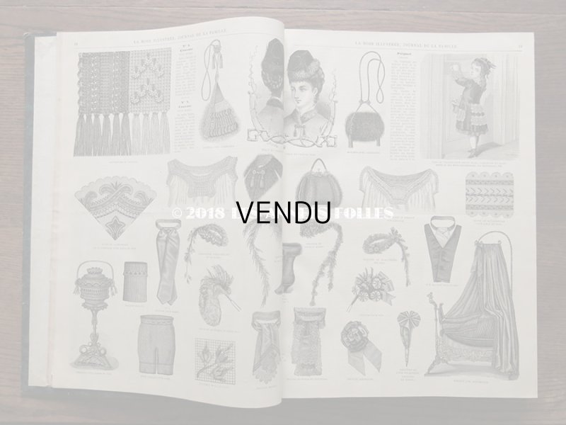 画像6: 1878年 アンティーク 本 版画付き モード新聞 1年分 ファッションプレートブック LA MODE ILLUSTREE