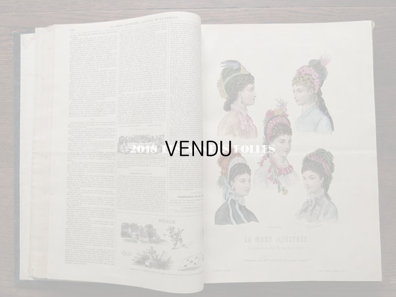 画像9: 1878年 アンティーク 本 版画付き モード新聞 1年分 ファッションプレートブック LA MODE ILLUSTREE