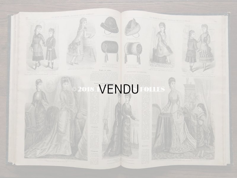 画像17: 1878年 アンティーク 本 版画付き モード新聞 1年分 ファッションプレートブック LA MODE ILLUSTREE