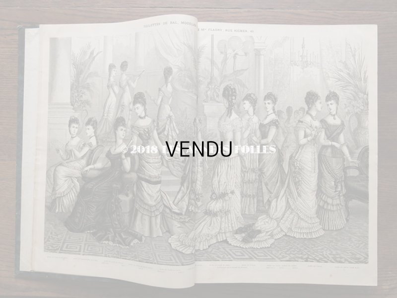 画像5: 1878年 アンティーク 本 版画付き モード新聞 1年分 ファッションプレートブック LA MODE ILLUSTREE