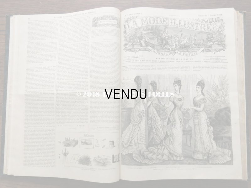 画像11: 1878年 アンティーク 本 版画付き モード新聞 1年分 ファッションプレートブック LA MODE ILLUSTREE