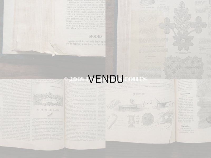 画像20: 1878年 アンティーク 本 版画付き モード新聞 1年分 ファッションプレートブック LA MODE ILLUSTREE