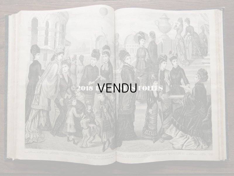 画像14: 1878年 アンティーク 本 版画付き モード新聞 1年分 ファッションプレートブック LA MODE ILLUSTREE