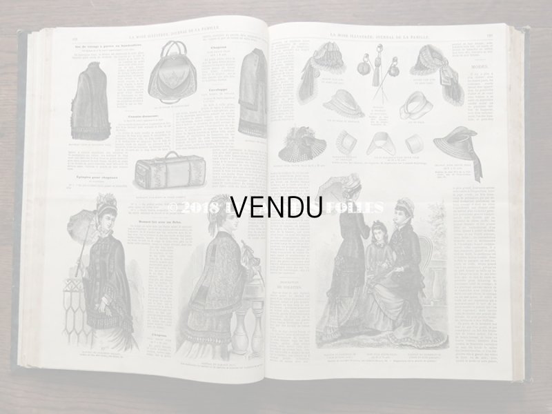 画像12: 1878年 アンティーク 本 版画付き モード新聞 1年分 ファッションプレートブック LA MODE ILLUSTREE