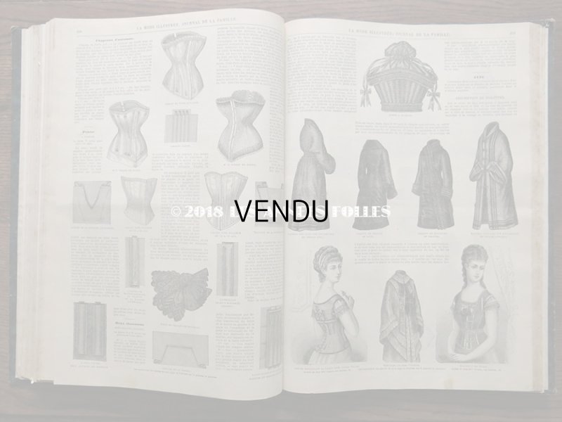 画像16: 1878年 アンティーク 本 版画付き モード新聞 1年分 ファッションプレートブック LA MODE ILLUSTREE