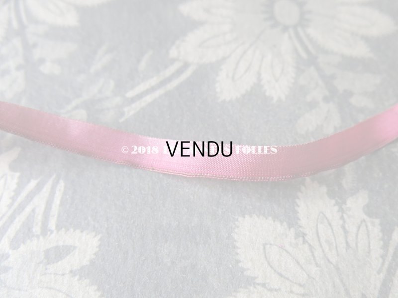 画像3: 1900年代 アンティーク シルク製 メタル糸の縁取り ピンクのグラデーションのリボン  7mm幅  
