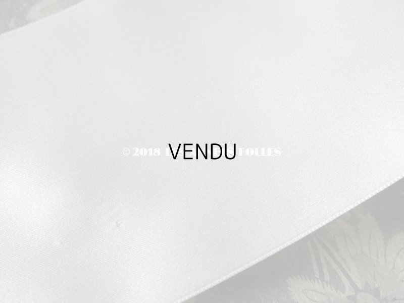 画像4: 1900年代 アンティーク シルク製 幅広 ダブルフェイス サテンリボン オフホワイト 6.5m 927 N 60 BLANC ウェディング