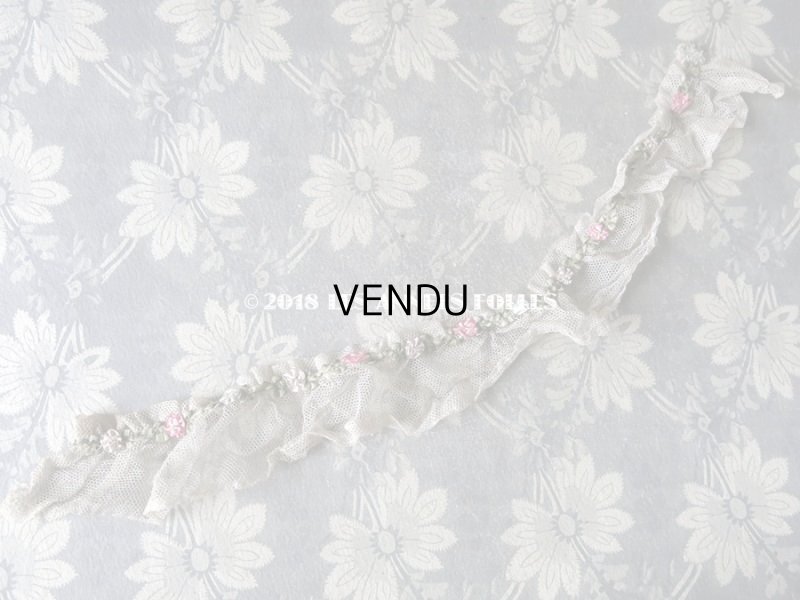 画像4: 19世紀末 アンティーク ロココトリム チュールリボン付 ロココリボン 37cm