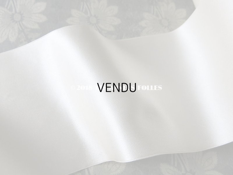 画像3: 1900年代 アンティーク シルク製 幅広 ダブルフェイス サテンリボン オフホワイト 6.5m 927 N 60 BLANC ウェディング