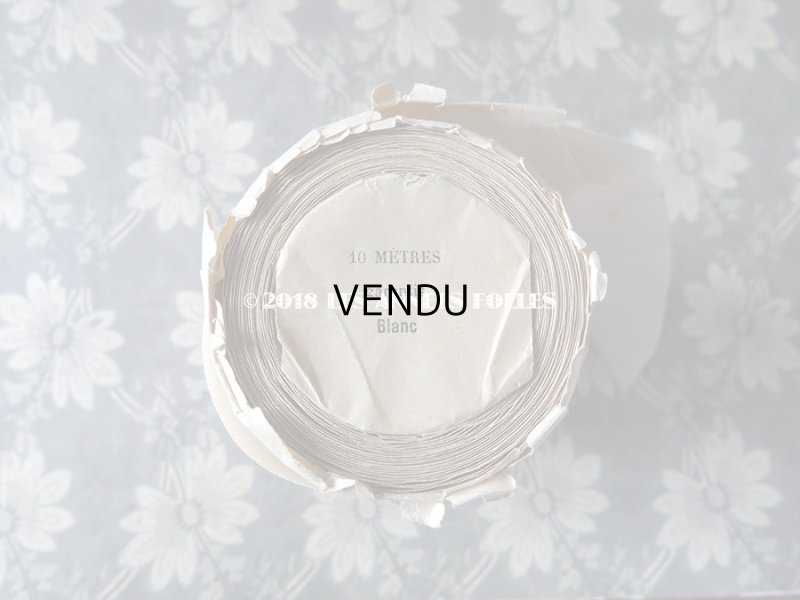 画像6: 1900年代 アンティーク シルク製 幅広 ダブルフェイス サテンリボン オフホワイト 6.5m 927 N 60 BLANC ウェディング