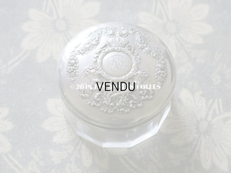 画像3: 1900年代　アンティーク シルバー製 パウダーケース 王冠 ＆ リボンのガーランド & モノグラム