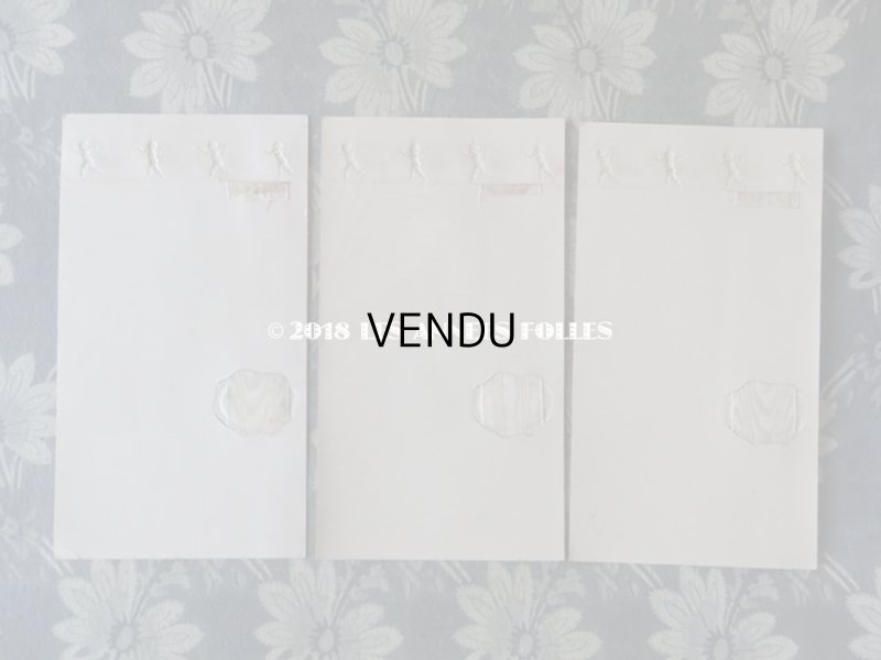 画像10: 未使用 アンティーク メニュー MENU 天使&花のガーランド 3枚セット