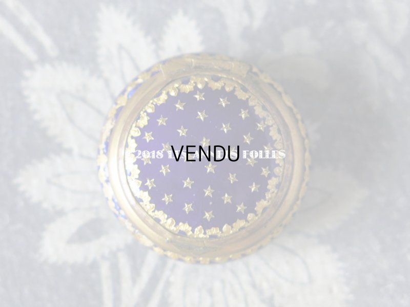 画像3: 19世紀 アンティーク 星柄 ピルケース 青紫のエナメル