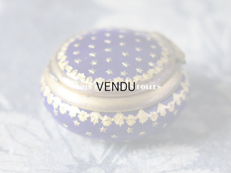 画像6: 19世紀 アンティーク 星柄 ピルケース 青紫のエナメル