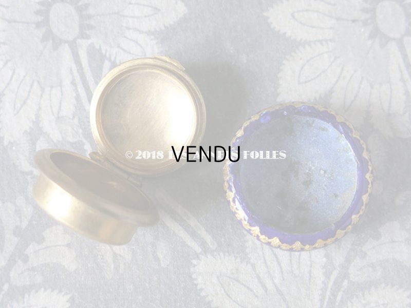 画像9: 19世紀 アンティーク 星柄 ピルケース 青紫のエナメル