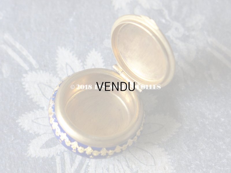 画像5: 19世紀 アンティーク 星柄 ピルケース 青紫のエナメル