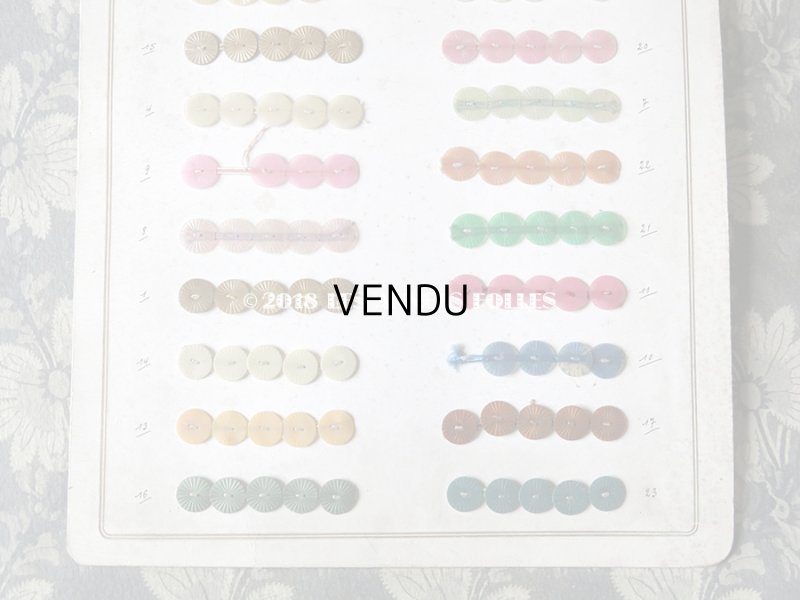 画像3: 1920年代 アンティーク  サンプラー ソレイユ スパンコール ゼラチン製 22色