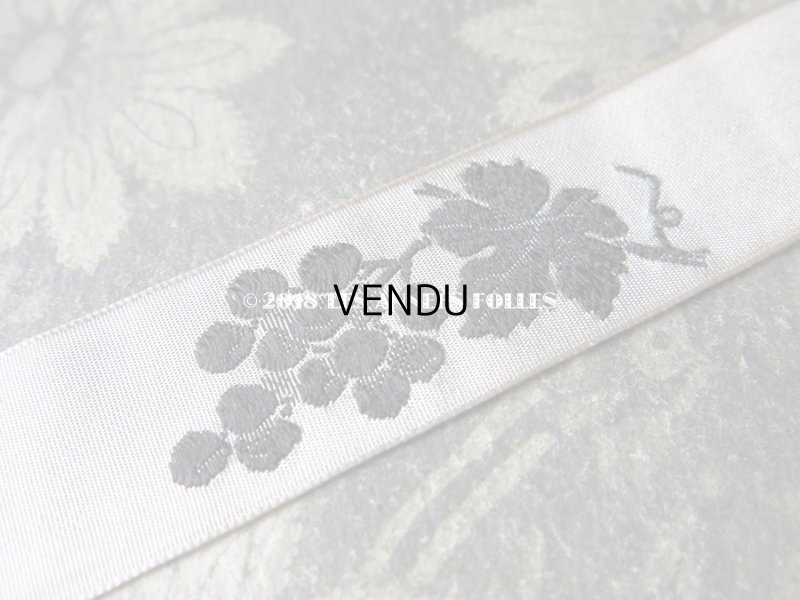 画像5: アンティーク ジャガード織 シルク製 葡萄柄のリボン 3.5m