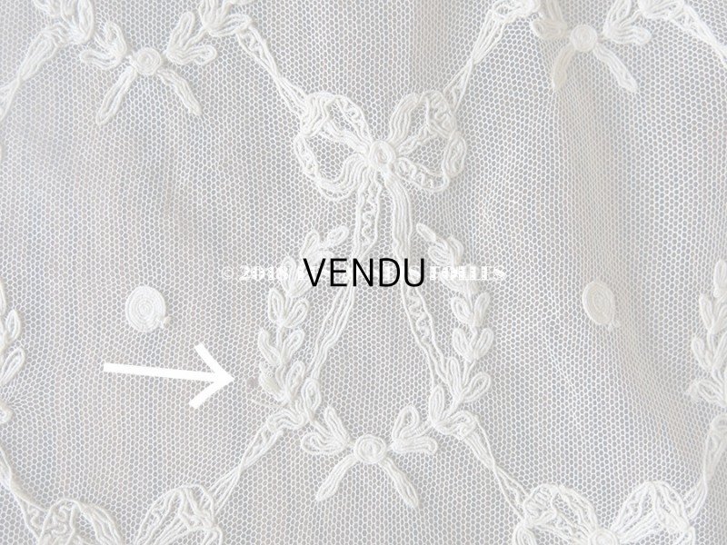 画像12: アンティーク カーテン用 リボン柄のチュールレース