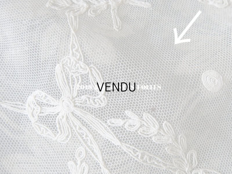 画像13: アンティーク カーテン用 リボン柄のチュールレース