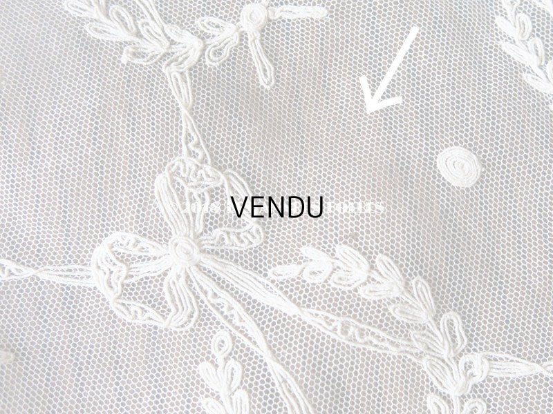 画像14: アンティーク カーテン用 リボン柄のチュールレース