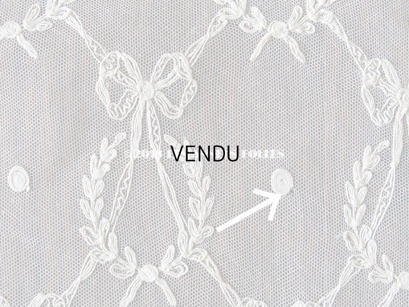 画像11: アンティーク カーテン用 リボン柄のチュールレース