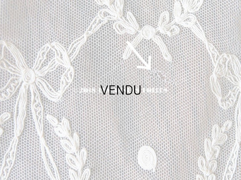 画像9: アンティーク カーテン用 リボン柄のチュールレース