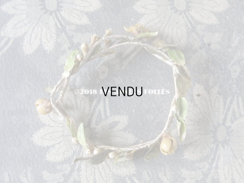 画像3: アンティーク ドール用 ワックスフラワーの小さなヘッドリース