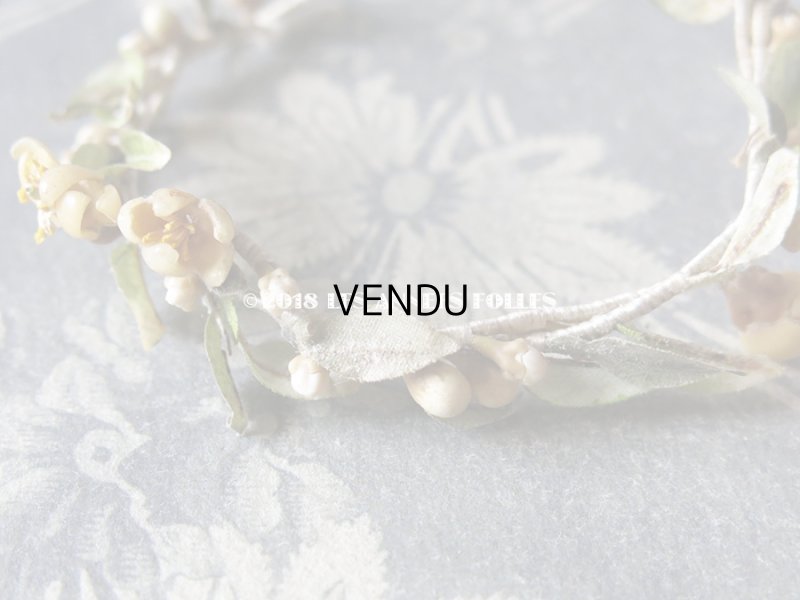 画像7: アンティーク ドール用 ワックスフラワーの小さなヘッドリース