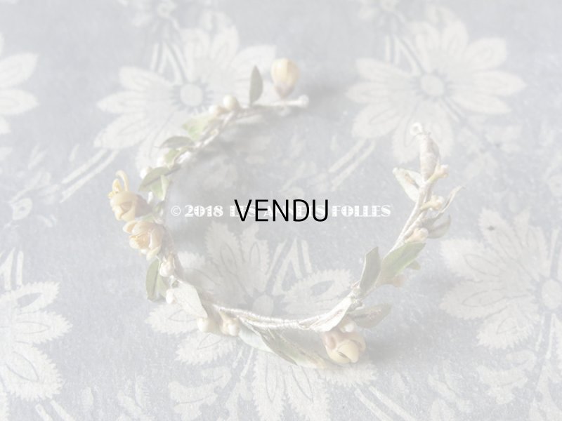 画像11: アンティーク ドール用 ワックスフラワーの小さなヘッドリース