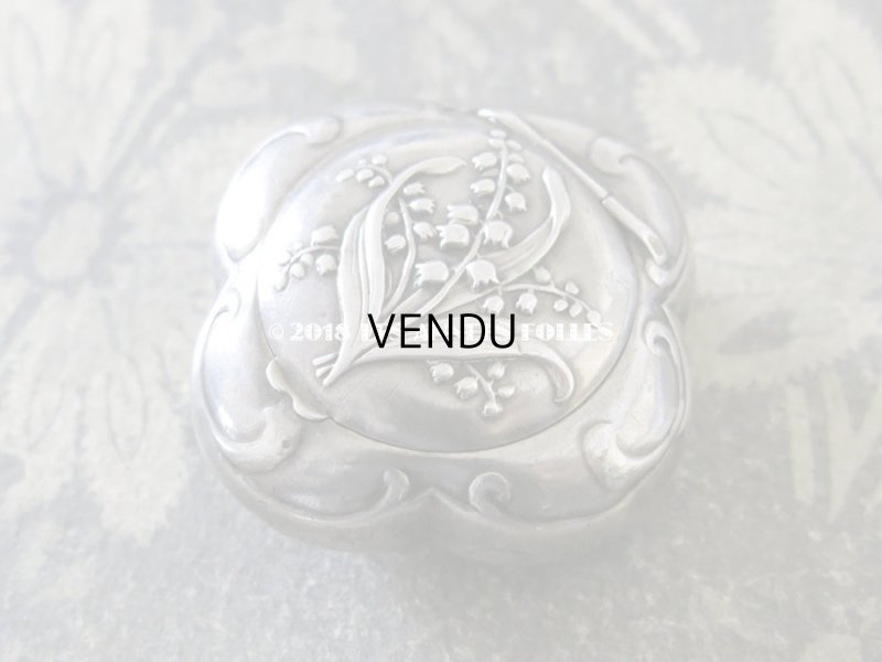 画像4: アンティーク シルバー製 鈴蘭のパウダーケース  