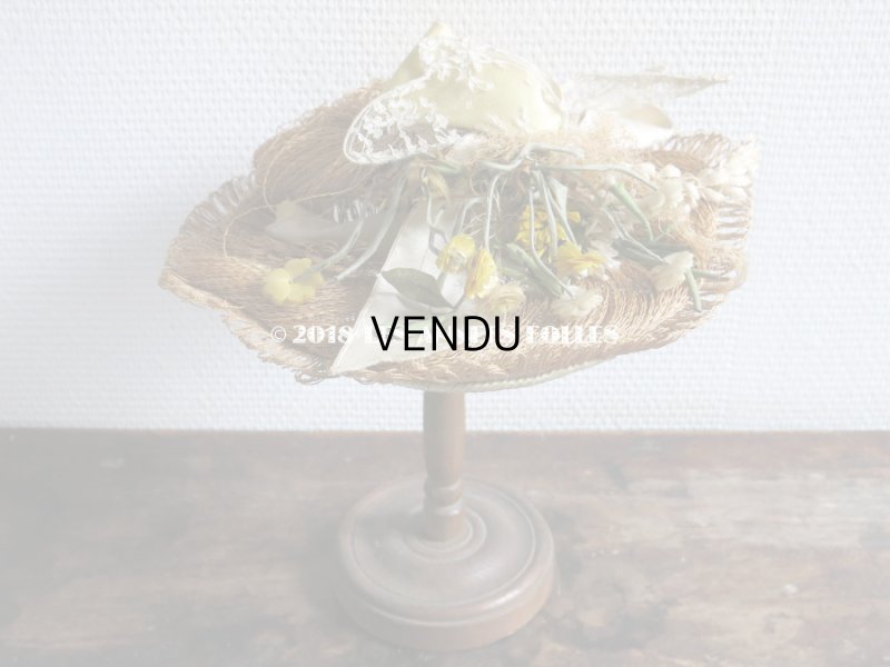 画像3: 18世紀末 アンティークハット 小さな女の子のストローハット