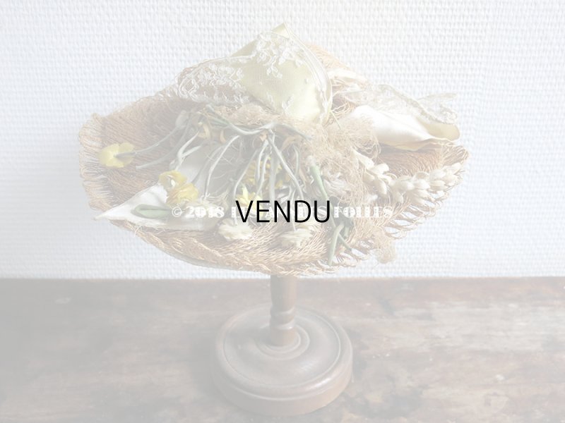 画像4: 18世紀末 アンティークハット 小さな女の子のストローハット