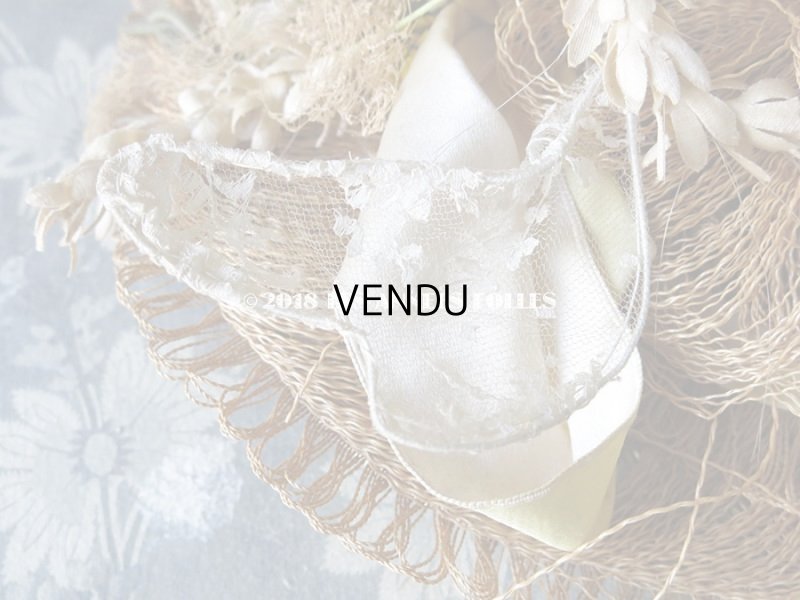 画像18: 18世紀末 アンティークハット 小さな女の子のストローハット