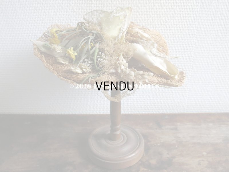 画像5: 18世紀末 アンティークハット 小さな女の子のストローハット