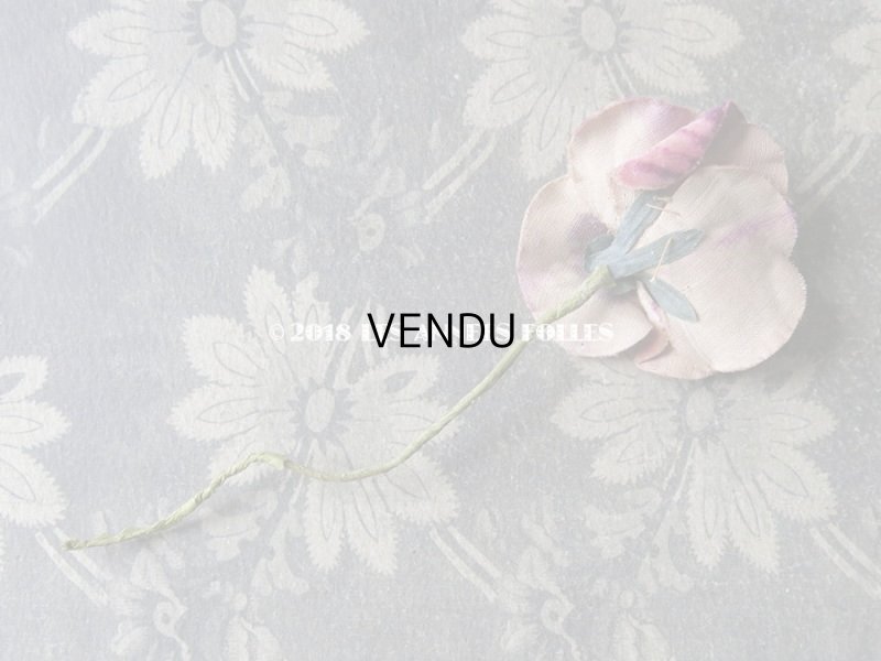 画像13: アンティーク  パンジーの布花 ベルベットのコサージュ