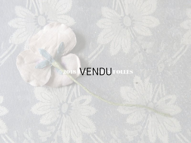 画像10: アンティーク  パンジーの布花 ベルベットのコサージュ