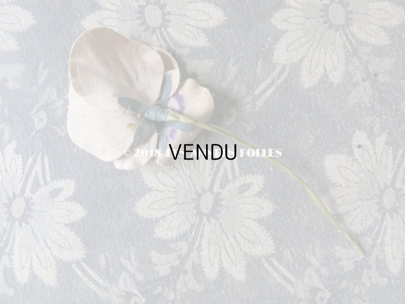 画像14: アンティーク  パンジーの布花 ベルベットのコサージュ