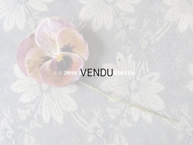 画像7: アンティーク  パンジーの布花 ベルベットのコサージュ