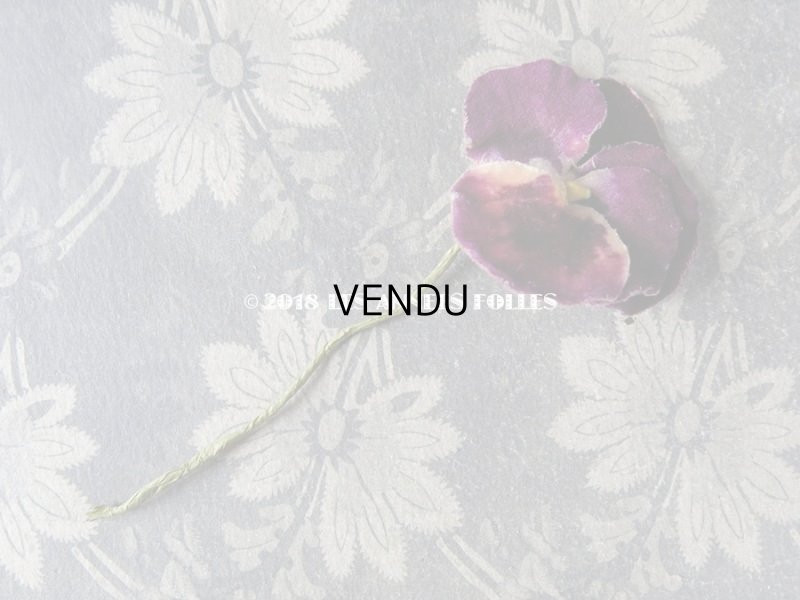 画像16: アンティーク  パンジーの布花 ベルベットのコサージュ